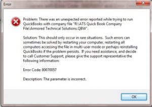 80070057 Error QuickBooks