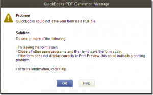 QuickBooks Unable to Create PDF Error
