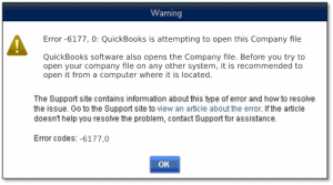 Quickbooks Error Message 6177