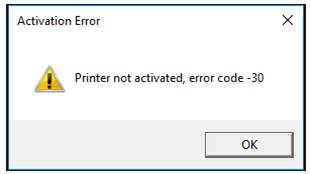 HP Printer Error Code 30