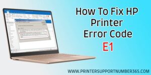 HP Printer Error E1