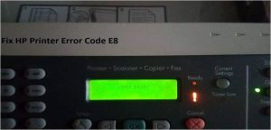 HP Printer Error E8