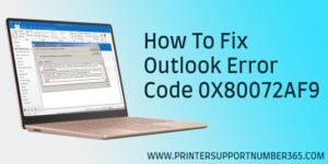 Outlook Error 0X80072AF9