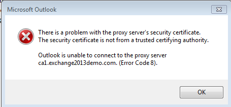 Outlook SSL Error 08