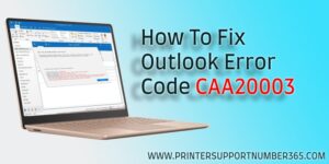Outlook Error CAA20003