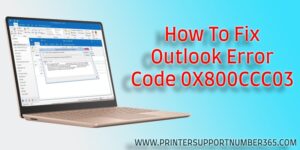Outlook Error 0X800CCC03