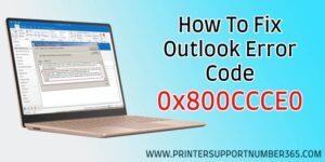Outlook Error Code 0x800CCCE0