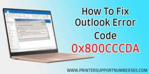 Outlook Error Code 0x800CCCDA